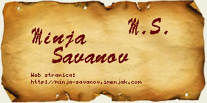 Minja Savanov vizit kartica